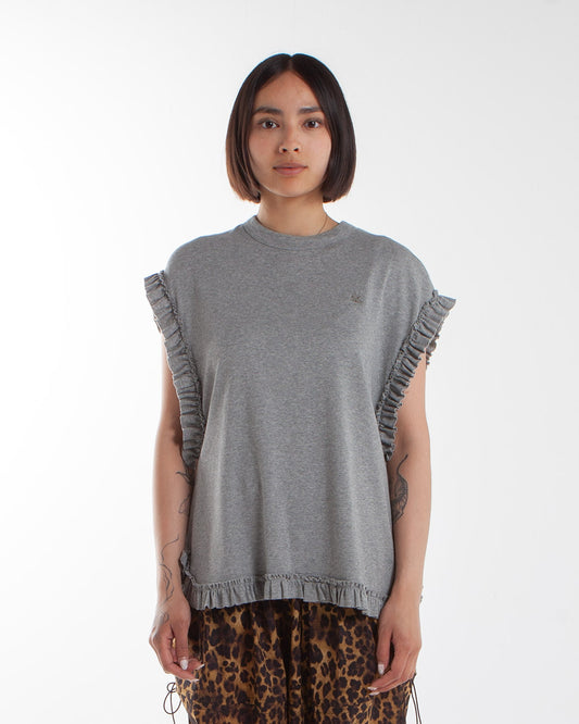 Rhodolirion Frill Tail Sleeveless Tee Heather Grey