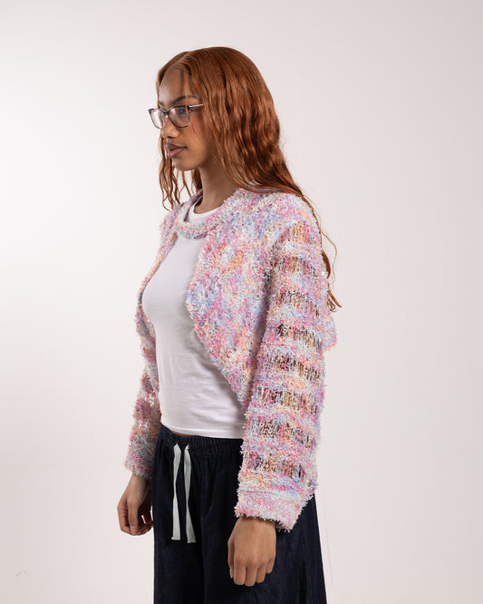 Rhodolirion Knit Bolero - Fancy Yarn Light Blue