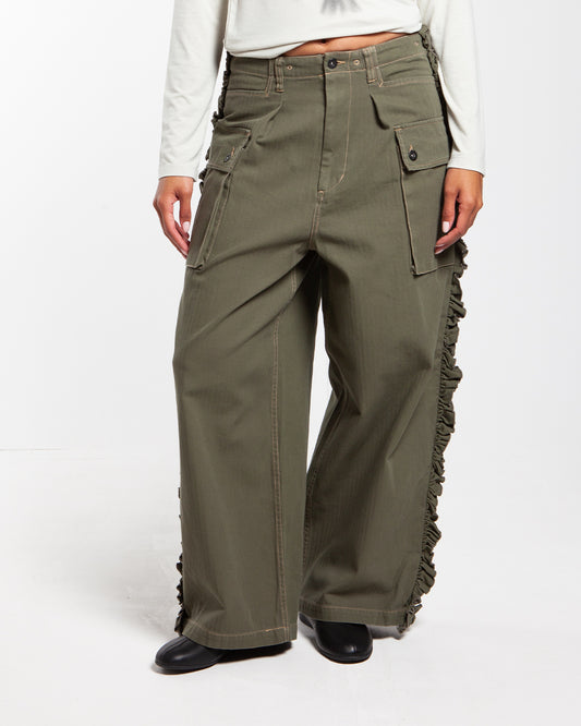 Rhodolirion Utility Pants - Herringbone Olive