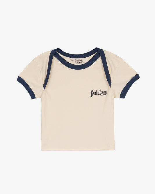 Brain Dead Ribbed Envelope Baby Tee Natural