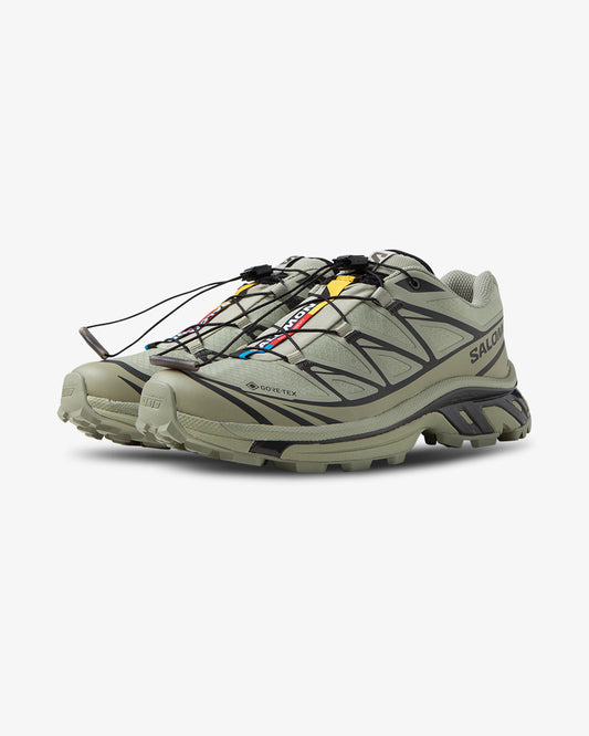 Salomon XT-6 GTX Tea/Tea/Peat, gore-tex, green sneaker, front view