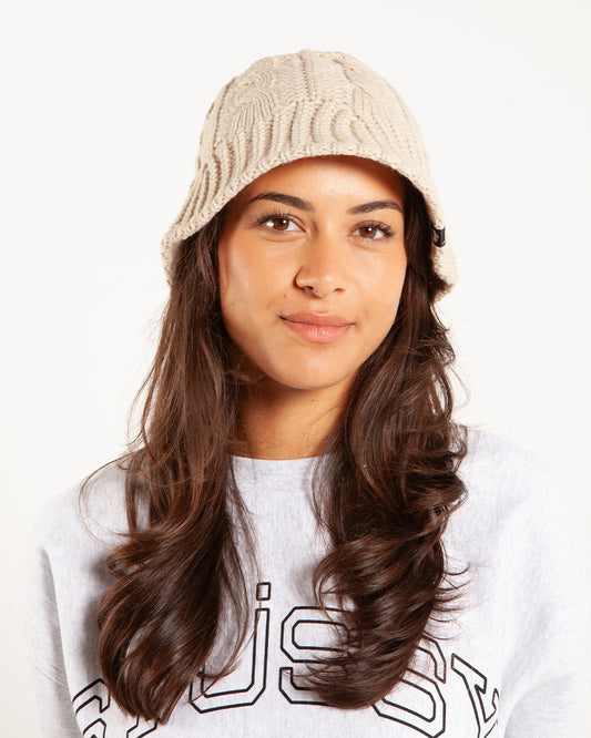 Stüssy Cable Knit Bucket Hat Oat