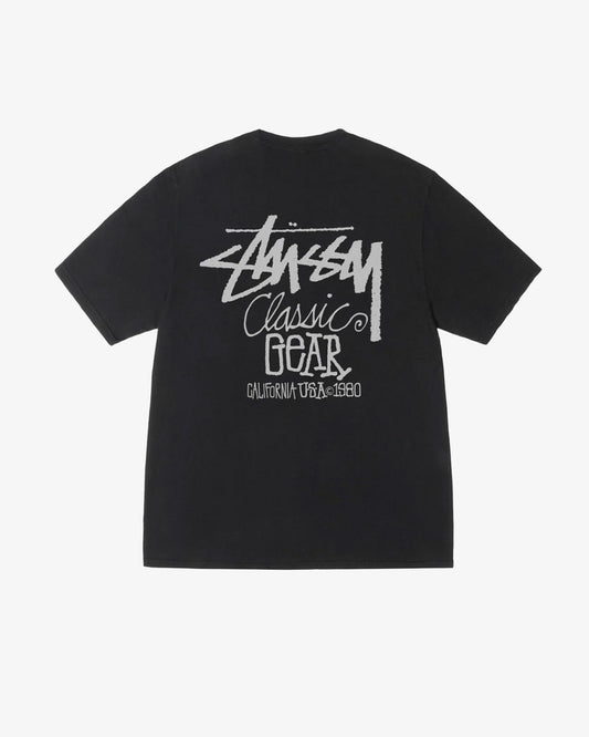 Stüssy Classic Gear Pig Dyed Tee Black