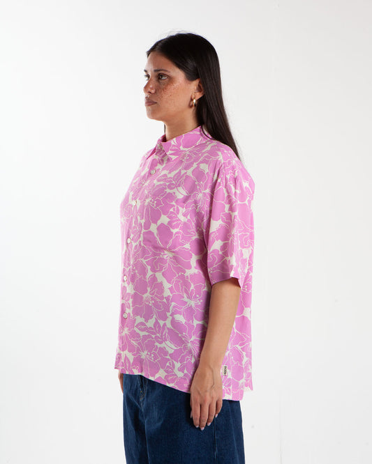 Stüssy Floral Hawaiian Shirt Pink