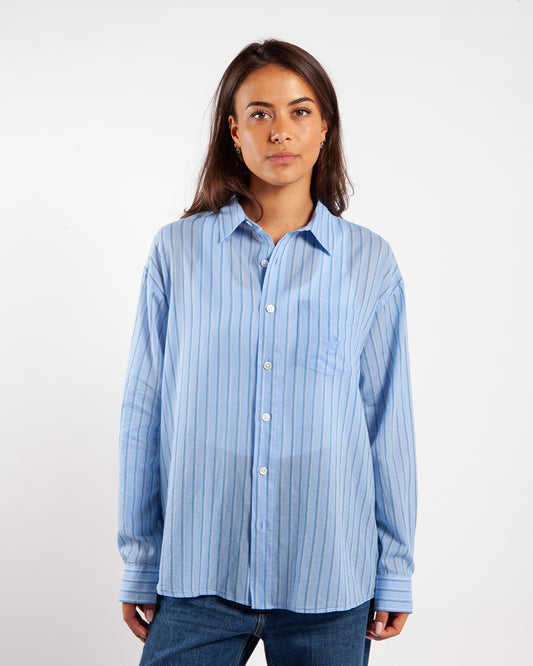Stüssy Light Weight Classic Shirt Blue Stripe