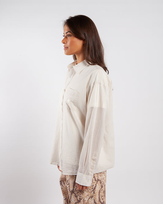 Stüssy Light Weight Classic Shirt Off White Stripe
