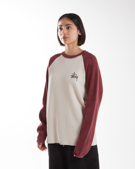 Stüssy Raglan Thermal 2 Tone Knit Off White
