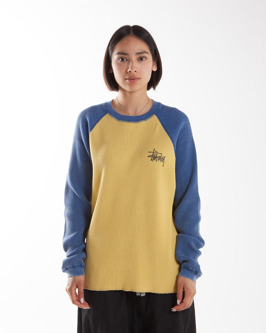 Stüssy Raglan Thermal 2 Tone Knit Yellow