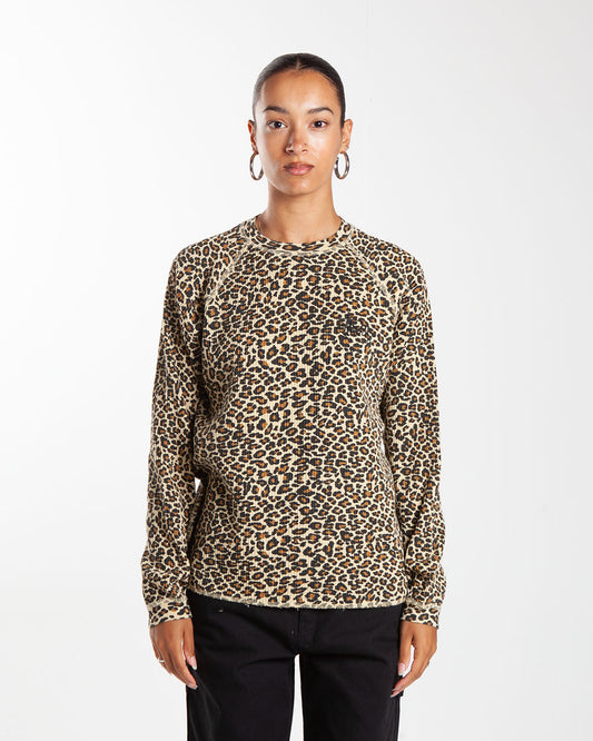 Stüssy Raglan Thermal Basic Stock Leopard