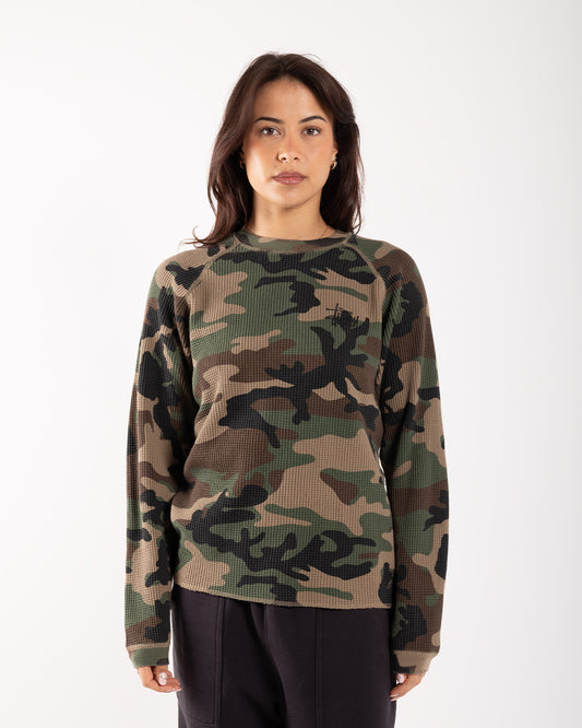 Stüssy Raglan Thermal Basic Stock Woodland Camo