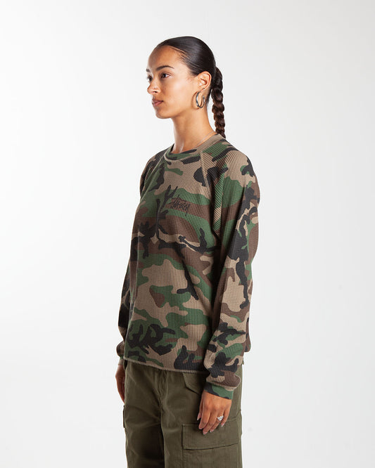 Stüssy Raglan Thermal Basic Stock Woodland Camo