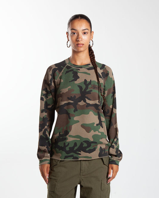 Stüssy Raglan Thermal Basic Stock Woodland Camo