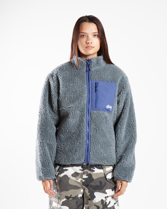 Stüssy Sherpa Reversible Jacket Bluestone