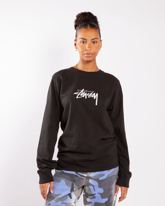Stüssy Small Stock Pig. Dyed LS Tee Black