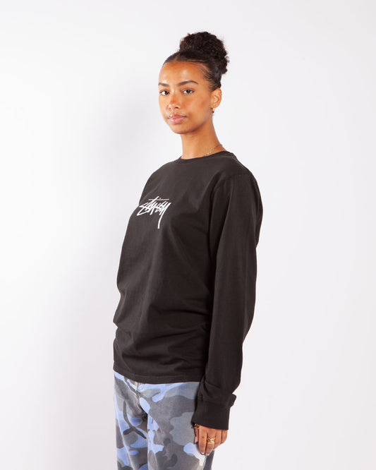 Stüssy Small Stock Pig. Dyed LS Tee Black