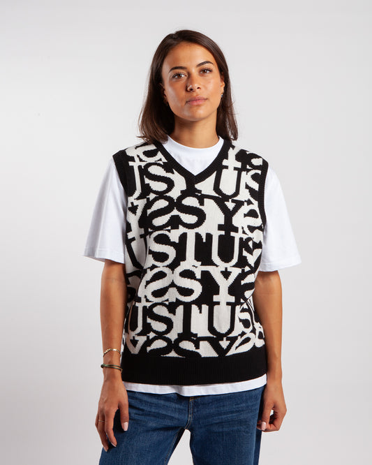 Stüssy Stacked Sweater Vest Ivory