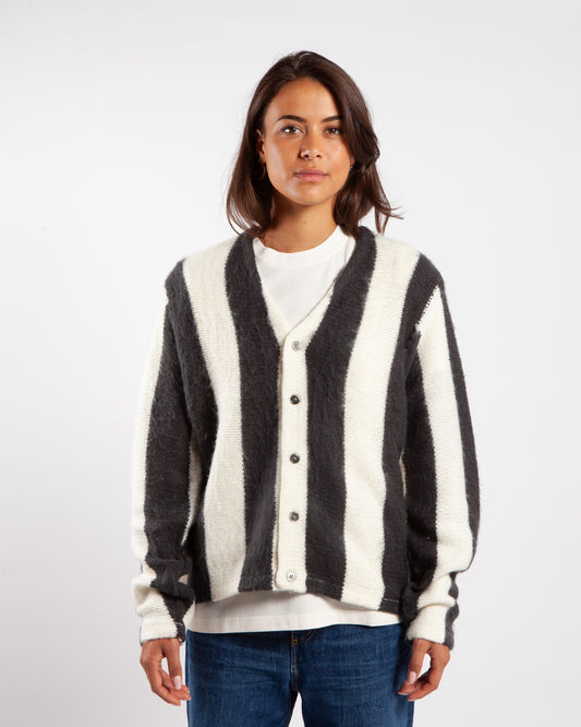 Stüssy Stripe Brushed Cardigan Natural