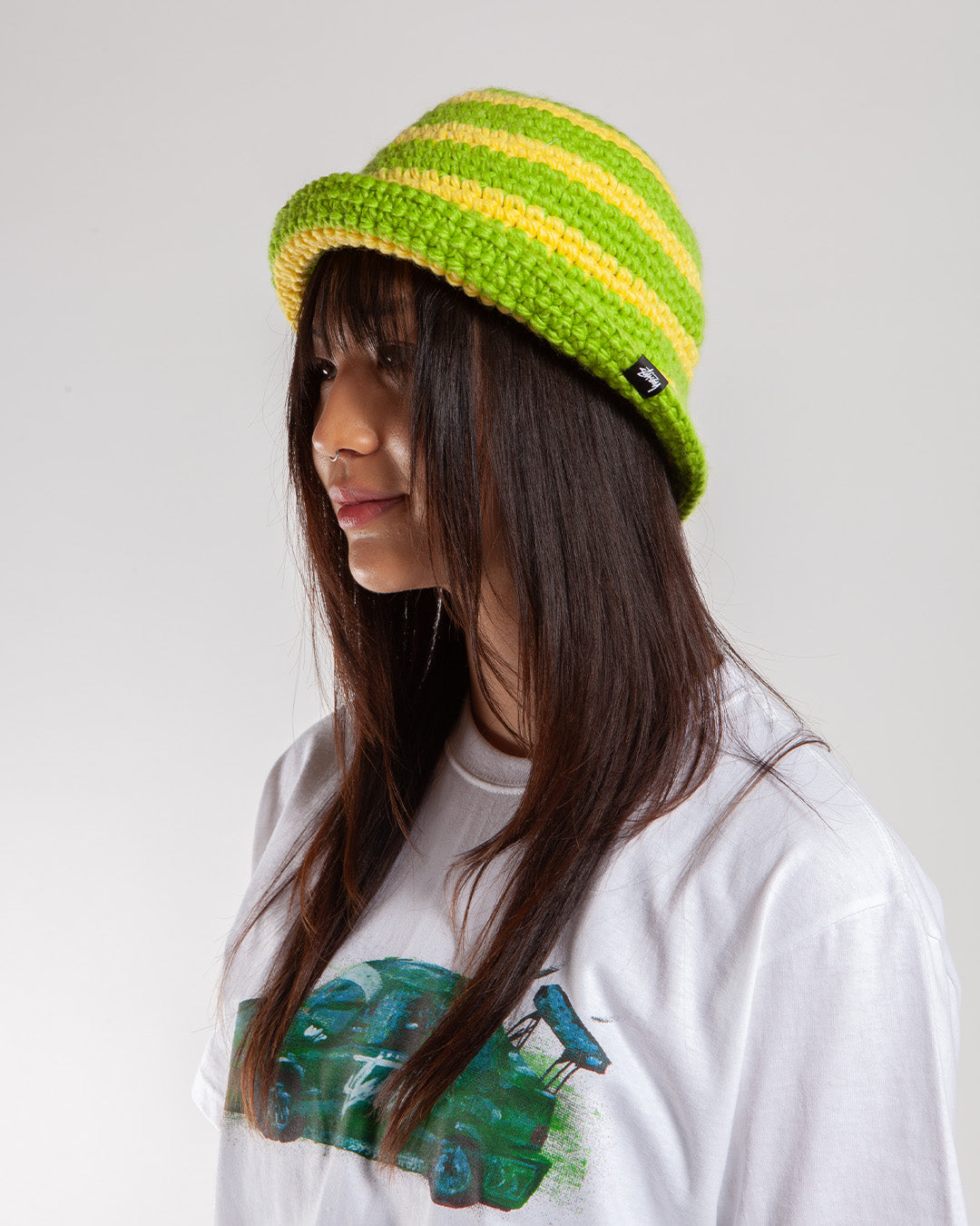 STUSSY SWIRL KNIT BUCKET HAT クラッシャーハット-