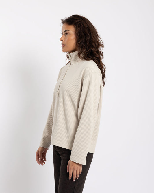 Stüssy Textured Zip Mock Sand