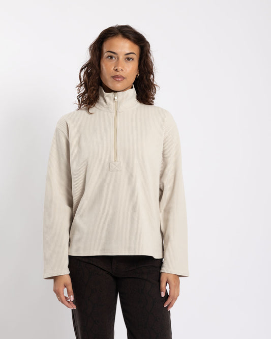 Stüssy Textured Zip Mock Sand