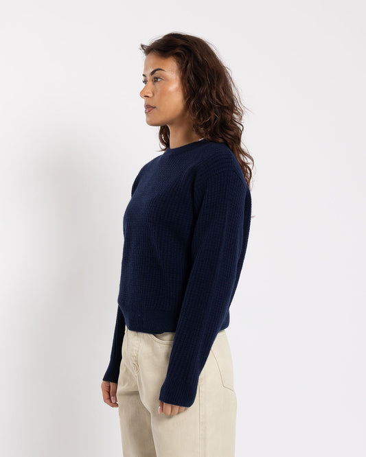 Stüssy Waffle Cashmere Sweater Deep Navy