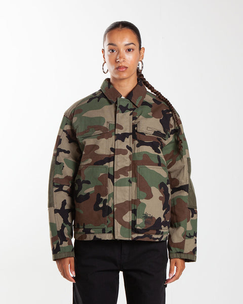 STUSSY WORK JACKET STENPAT CAMO Mサイズ Stussy Work Jacket Stenpat Camo | Urban Outfitters