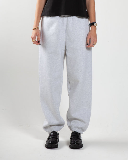 Grey Stüssy sweatpant, front view