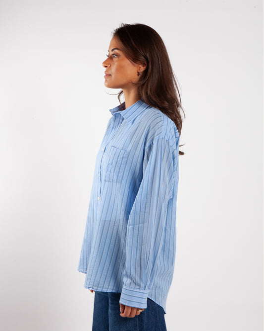 Stüssy Light Weight Classic Shirt Blue Stripe