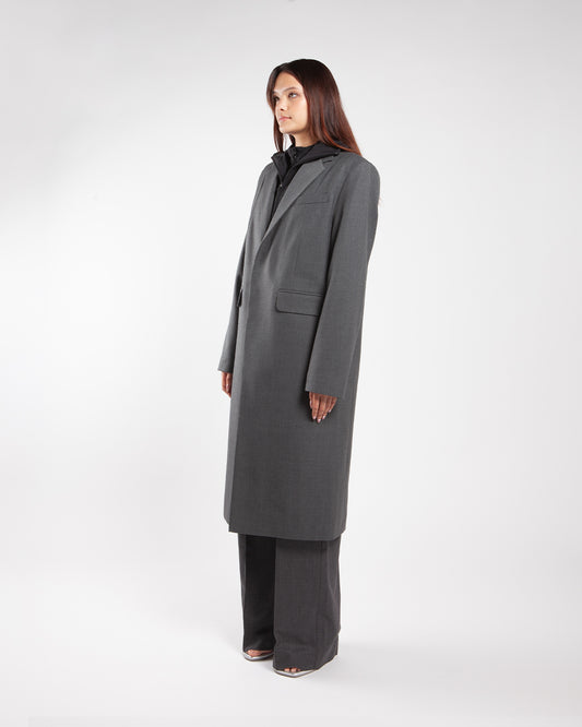 Wood Wood Arina Tropmel'oeil Long Blazer Grey