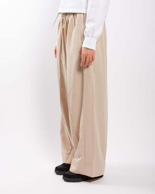 Y-3 Crinkle Twill Wide Leg Pants Clay Brown