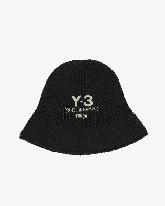 Y-3 Chunky Knit Bucket Hat Black