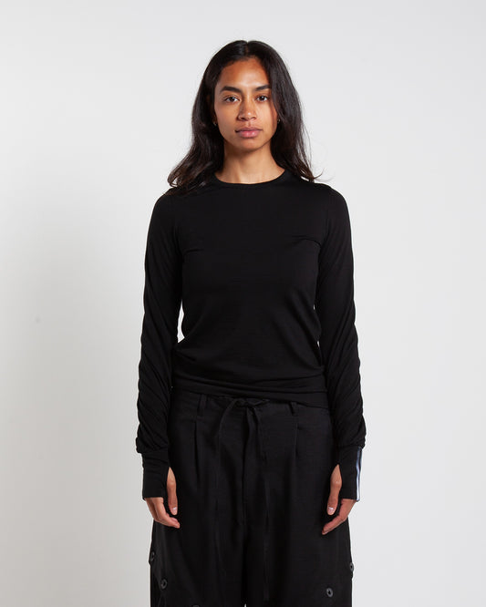 Y-3 Cnch Drape LS Tee Black