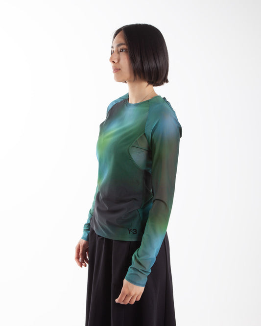 Y-3 Gradient Long-Sleeve Top Green