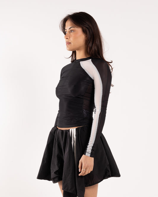 Y-3 Mesh Fitted Longsleeve Black/White