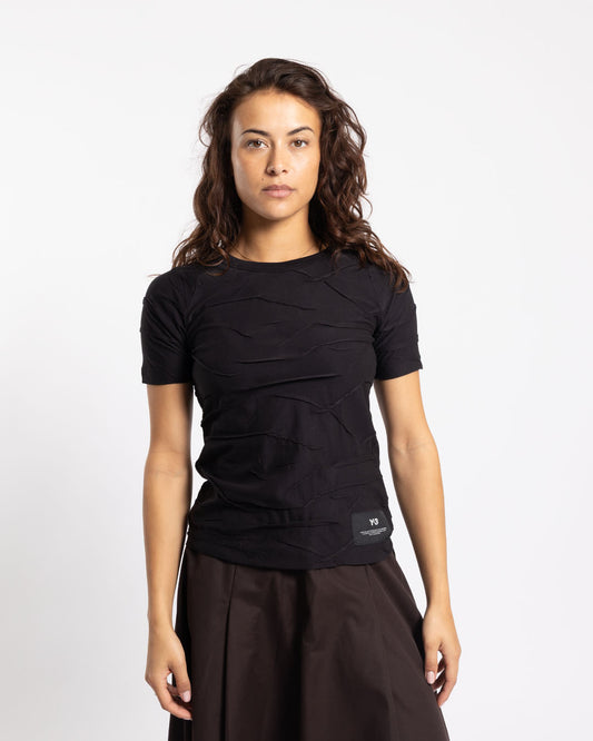 Y-3 Pleated SS T-Shirt Black