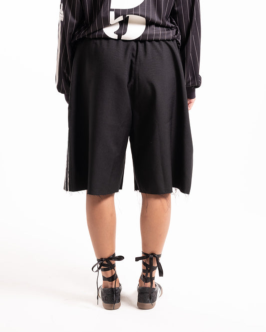 Y-3 Sports Uniform Raw Cut 3 Stripes Shorts Black