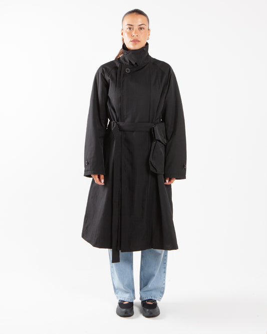 Y-3 Spun Nylon Trenchcoat Black