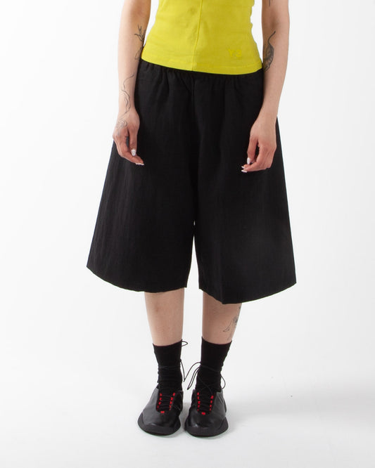 Y-3 Washed Twill Shorts Black