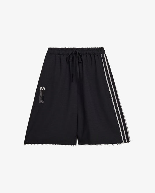 Y-3 Sports Uniform Raw Cut 3 Stripes Shorts Black