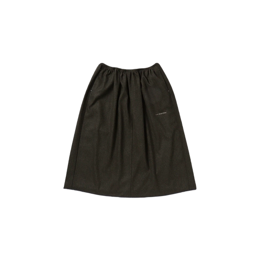 and wander REWOOL Tweed Skirt Khaki
