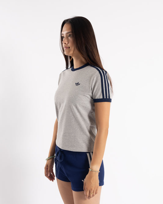 adidas 3 Stripes Tee Slim Grey/Indigo