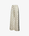 adidas Satin Polka Dots Wide Leg Track Pants Off White