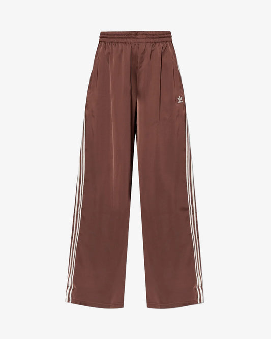 adidas Satin Wide Leg Track Pants Auburn/Cream White