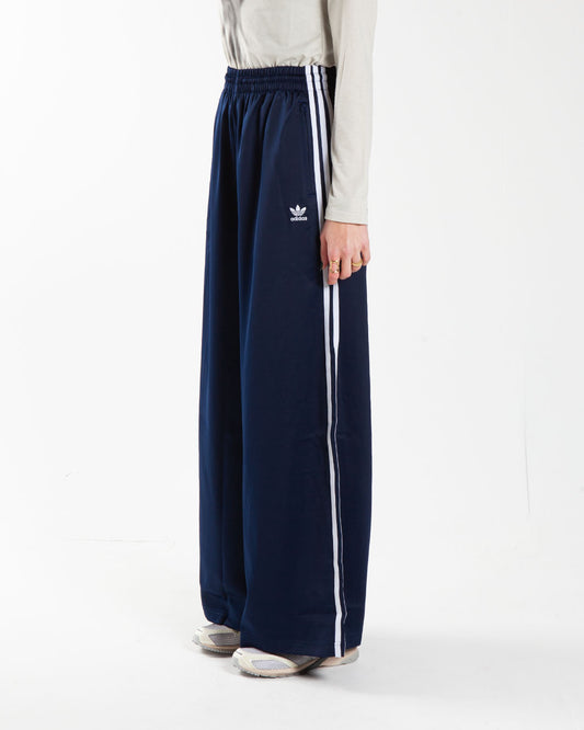 adidas Satin Wide Leg Track Pants Midnight Indigo/Cream White