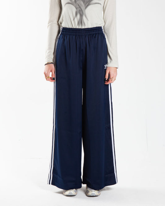 adidas Satin Wide Leg Track Pants Midnight Indigo/Cream White