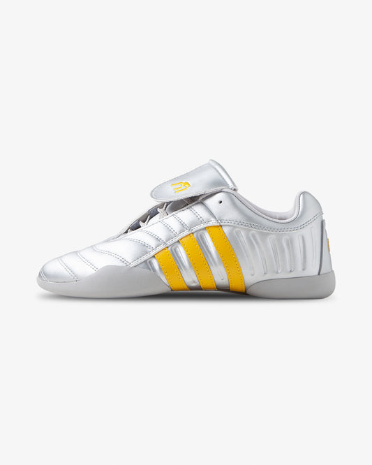 Silver Yellow Adidas x Miaou Elite Mei sneaker, side view