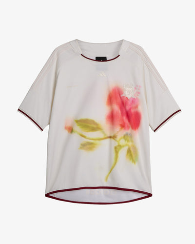 adidas x Wales Bonner Football Jersey Chalk White, flat lay, front view