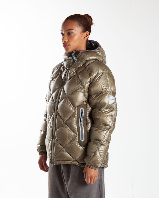 and wander Diamond Stitch Down Hoodie 2 Light Khaki