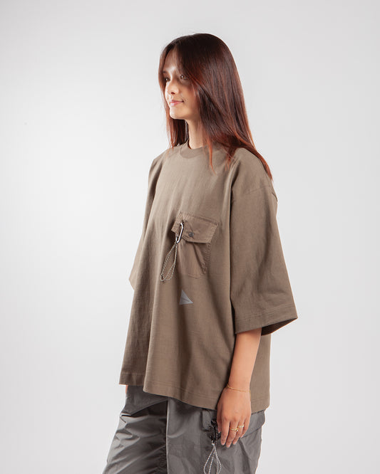 and wander Heavy Cotton Pocket HS Tee Beige