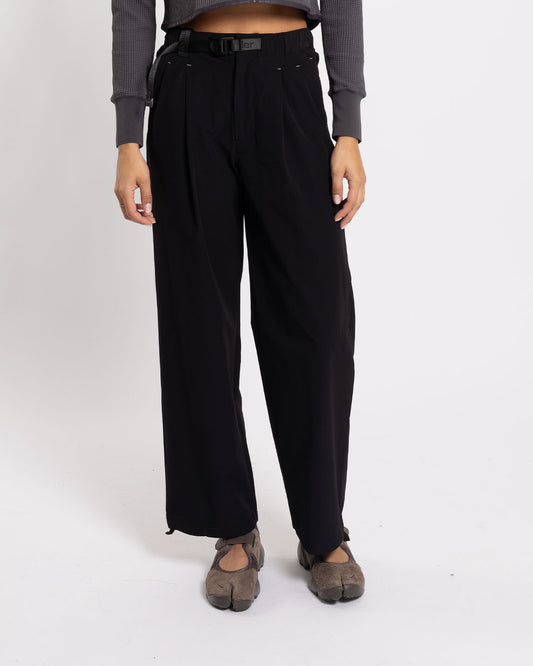 and wander Light W Cloth Wide Pants Black